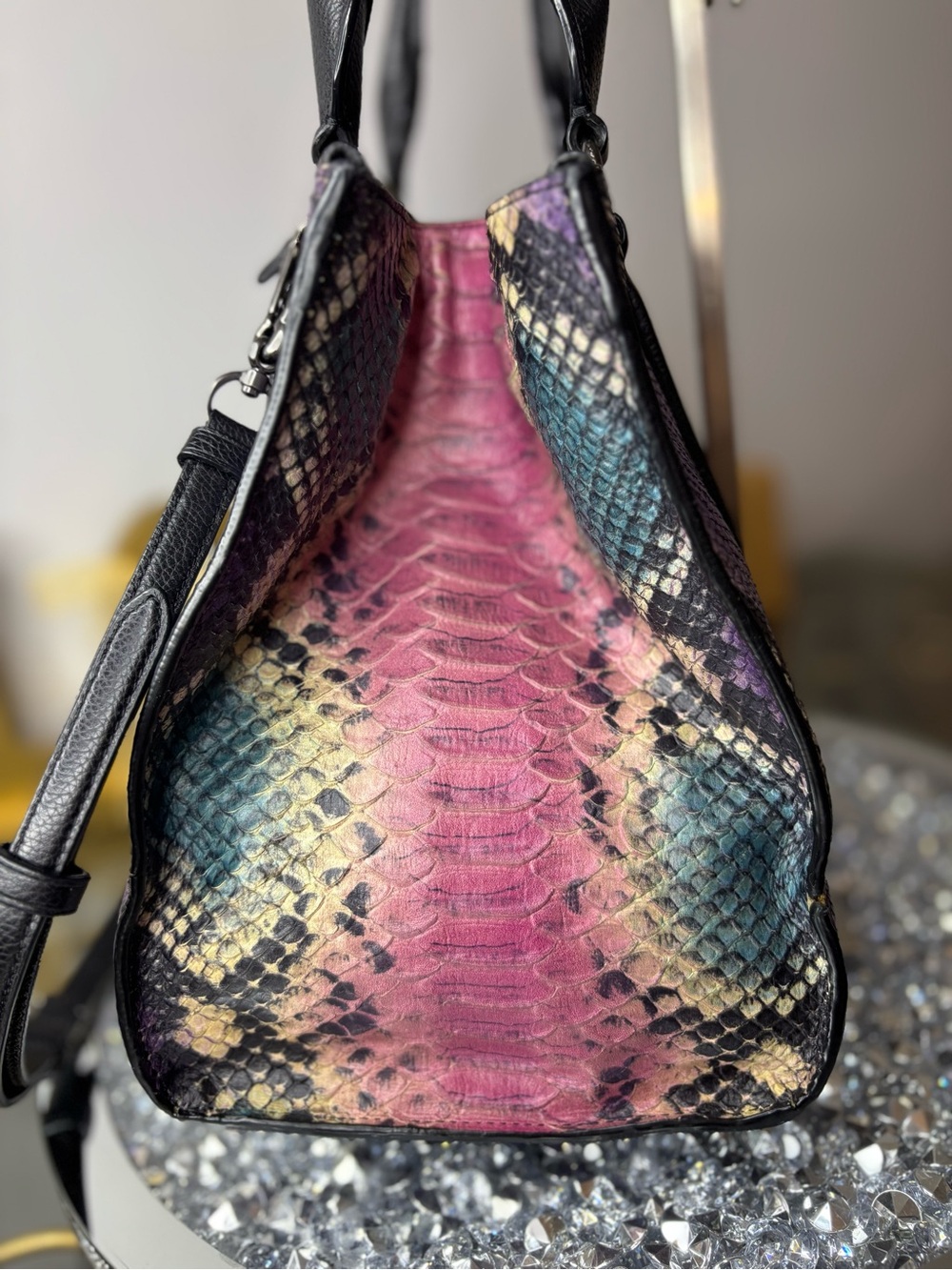 Coach 2014 limited edition Crosby multi-color python embossed carryall EUC - Picture 9 of 17